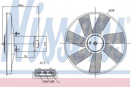 Вентилятор, охлаждение двигателя NISSENS Nissens A/S 85838