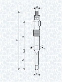 Свеча накаливания Magneti Marelli 062900007304