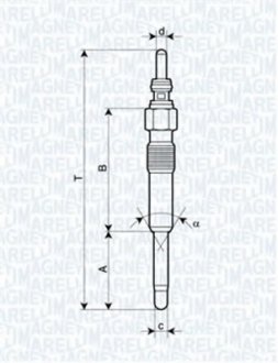 Свеча накаливания Magneti Marelli 062900006304