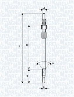 Свеча накаливания Magneti Marelli 062900047304