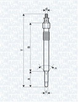 Свеча накаливания Magneti Marelli 062900020304