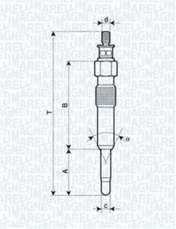 Свеча накаливания Magneti Marelli 062503901304