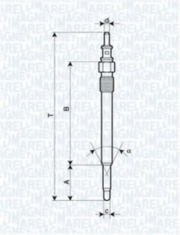 Свеча накаливания Magneti Marelli 062900012304