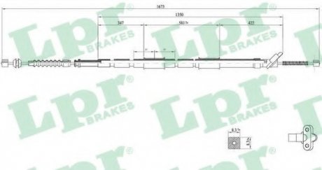 Трос ручного гальма LPR C0861B