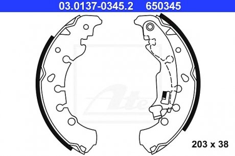 Комплект тормозных колодок ATE 03.0137-0345.2