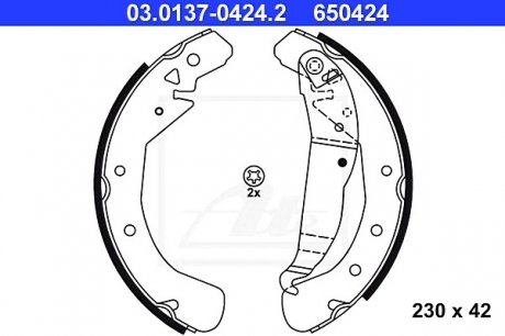 Комплект тормозных колодок ATE 03.0137-0424.2