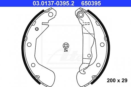 Комплект тормозных колодок ATE 03.0137-0395.2