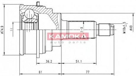 Шарнирный комплект, приводной вал KAMOKA 6836