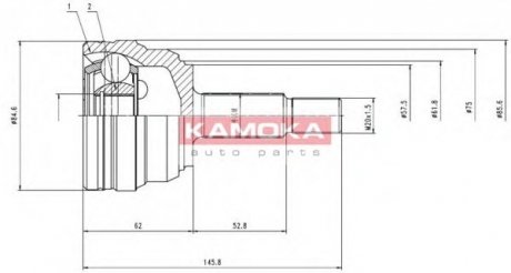 Шарнирный комплект, приводной вал KAMOKA 6612