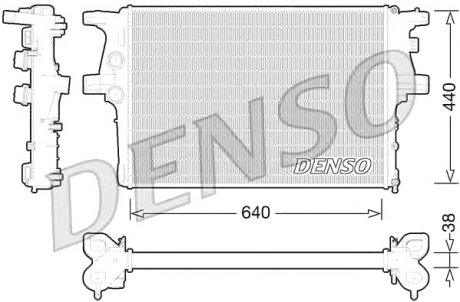 Радиатор, охлаждение двигателя DENSO DRM12008