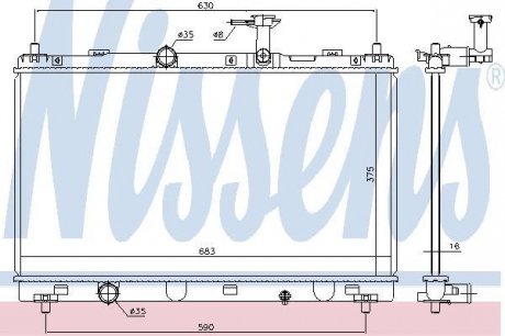 Основной радіатор (двигателя) NISSENS Nissens A/S 606146