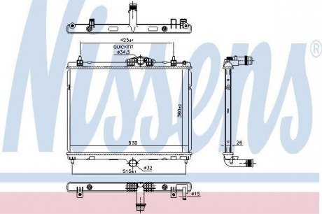 Основной радіатор (двигателя) NISSENS Nissens A/S 606055