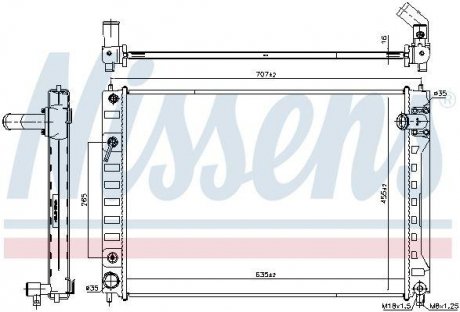 Радіатор охолоджування NISSENS Nissens A/S 606542