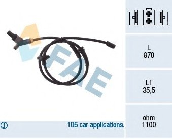 Датчик, частота вращения колеса FAE 78015