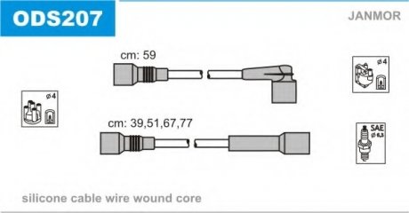 Комплект проводов зажигания JANMOR ODS207