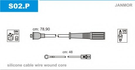 Комплект проводов зажигания JANMOR S02.P
