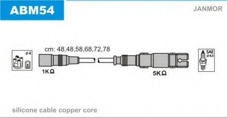 Комплект проводов зажигания JANMOR ABM54