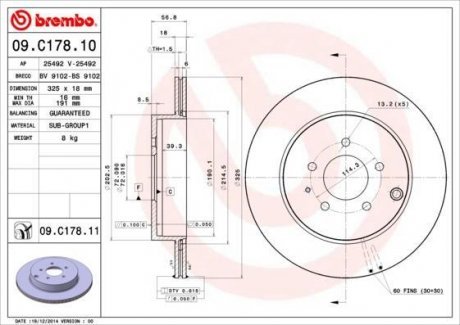 Тормозные диски BRE Brembo 09.C178.11