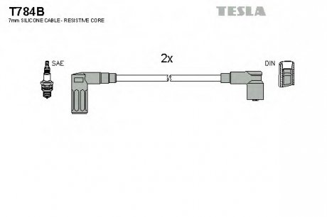 Комплект проводов зажигания TESLA T784B (фото 1)