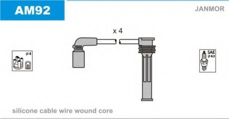 Комплект проводов зажигания JANMOR AM92