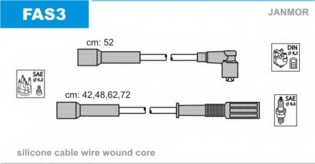 Комплект проводов зажигания JANMOR FAS3