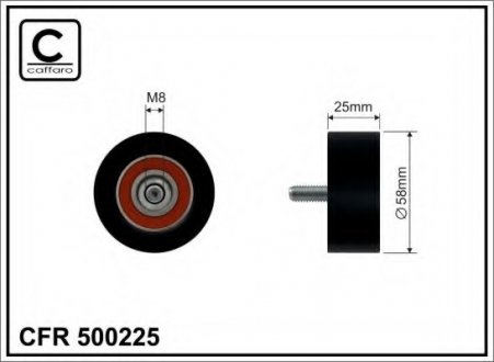 Rolka 58x8x25,5 plastik Caffaro 500225