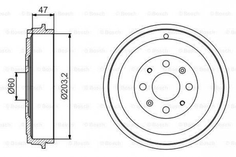 Тормозной барабан BOSCH 0 986 477 207 (фото 1)