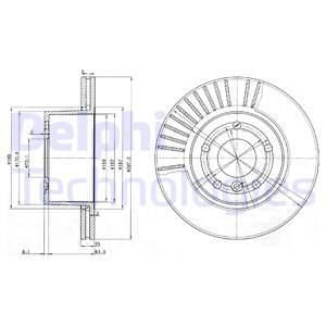 Тормозной диск передний Delphi BG3737C