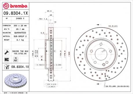 Гальмівні диски Brembo 09.8304.1X