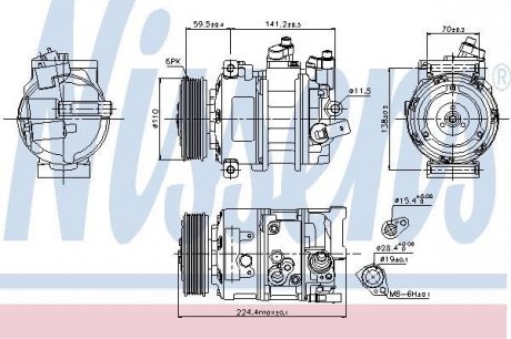 Компрессор, кондиционер NISSENS Nissens A/S 890337