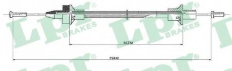 Трос, управление сцеплением LPR C0076C (фото 1)