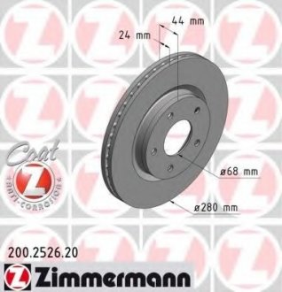 Тормозной диск ZIMMERMANN 200.2526.20 (фото 1)