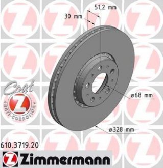 Тормозной диск ZIMMERMANN 610.3719.20