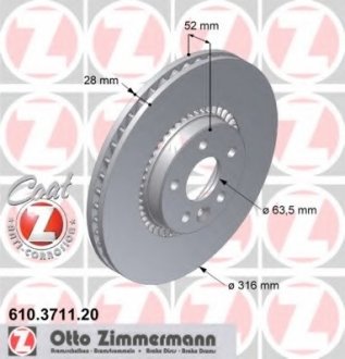 Тормозной диск ZIMMERMANN 610.3711.20 (фото 1)