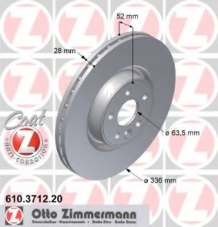 Тормозной диск ZIMMERMANN 610.3712.20 (фото 1)