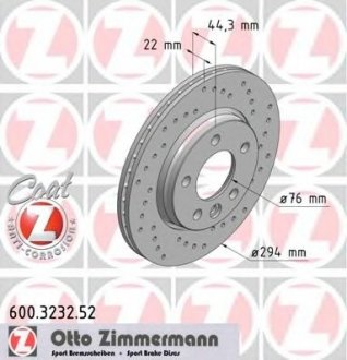Тормозной диск ZIMMERMANN 600.3232.52 (фото 1)
