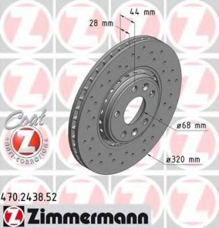 Тормозной диск ZIMMERMANN 470.2438.52 (фото 1)