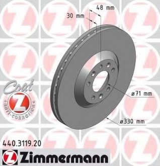 Тормозной диск ZIMMERMANN 440.3119.20 (фото 1)