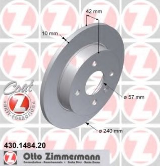 Тормозной диск ZIMMERMANN 430.1484.20