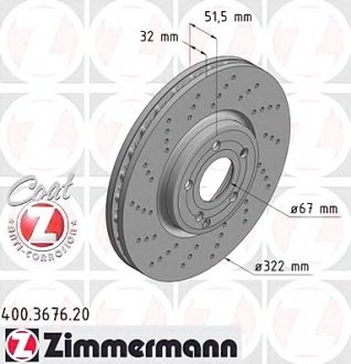 Тормозной диск ZIMMERMANN 400.3676.20