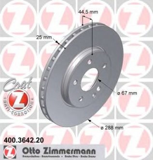 Тормозной диск ZIMMERMANN 400.3642.20 (фото 1)