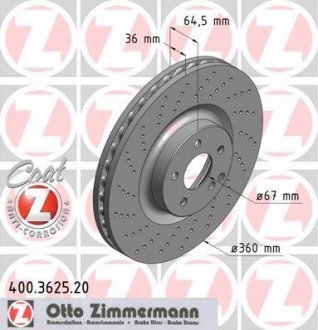 Тормозной диск ZIMMERMANN 400.3625.20 (фото 1)
