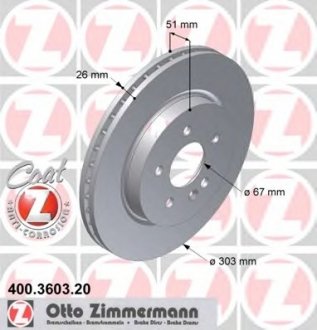 Тормозной диск ZIMMERMANN 400.3603.20 (фото 1)