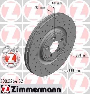 Тормозной диск ZIMMERMANN 290.2264.52 (фото 1)