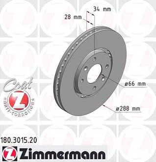 Тормозной диск ZIMMERMANN 180.3015.20 (фото 1)