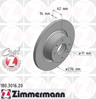 Тормозной диск ZIMMERMANN 180.3016.20 (фото 1)