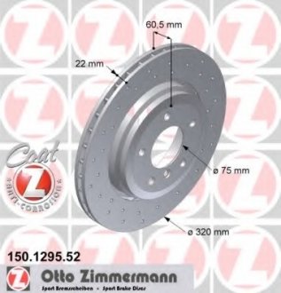 Тормозной диск ZIMMERMANN 150.1295.52 (фото 1)