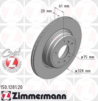 Тормозной диск ZIMMERMANN 150.1281.20