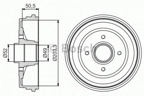 Тормозной барабан BOSCH 0 986 477 205 (фото 1)