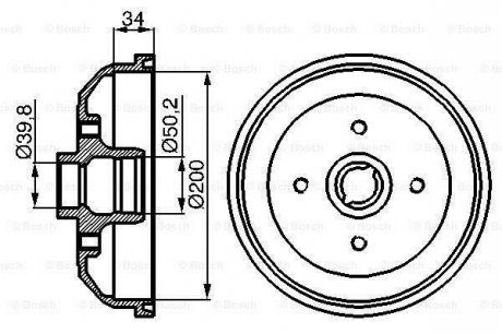 Тормозной барабан BOSCH 0 986 477 040